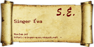 Singer Éva névjegykártya